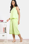 Zivame 2 Mile Fashion Knit Cotton Capri Set - Shadow Lime — thumbnail 3